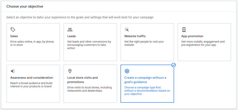 ppc campaign selection